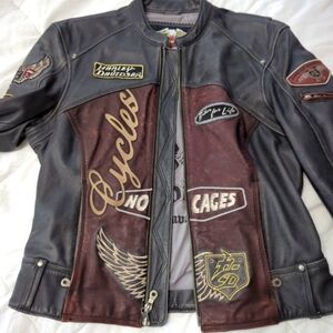 Harley Davidson No Cages Leather Motorcycle Jacket
